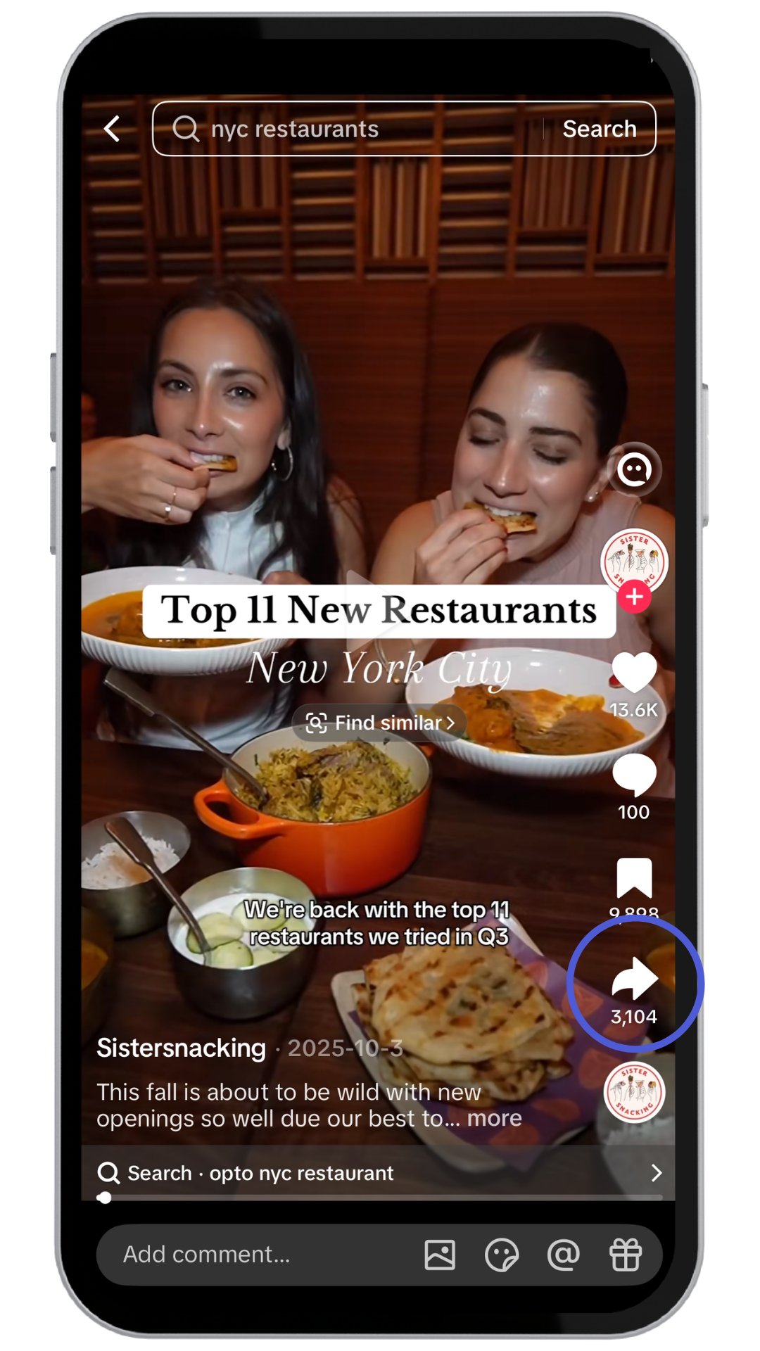 Find a travel video on TikTok or Instagram