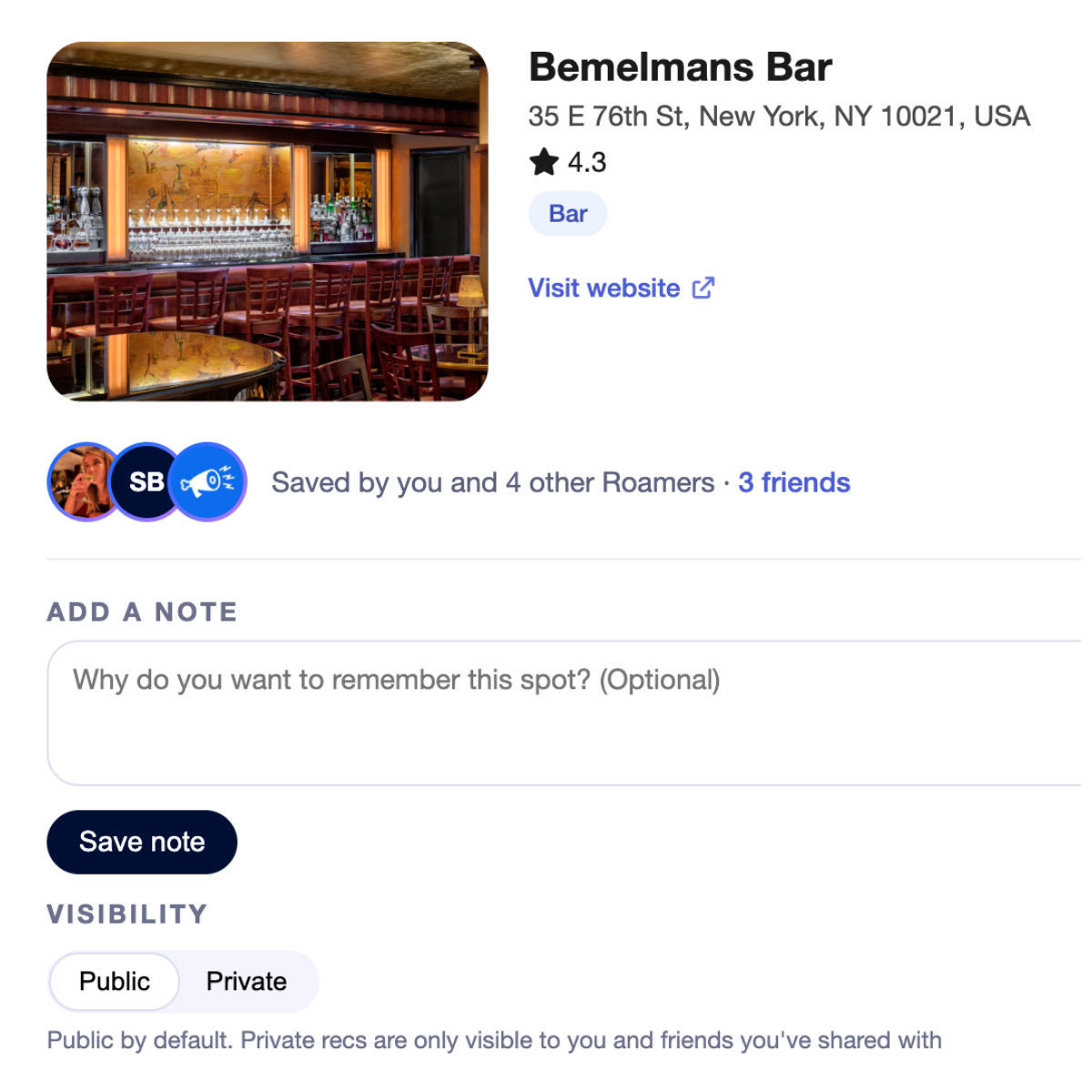 Save recs from anywhere